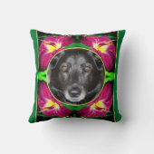 Daylily Flower Frame自分の写真を作成 クッション (裏面)