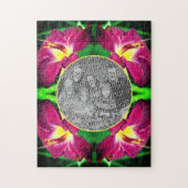 Daylily Flower Frame自分の写真を作成 ジグソーパズル (縦)