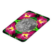 Daylily Flower Frame自分の写真を作成 マグネット (左側)