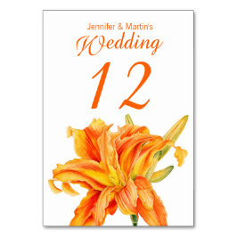 Daylily Hemerocallisフローラ結婚のテーブル番号 テーブルナンバー