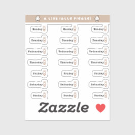 Days of the week sticker sheet シール