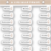 Days of the week sticker sheet シール (正面)