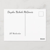 Daysha Nichole、青いドレス、はがき ポストカード (裏面)