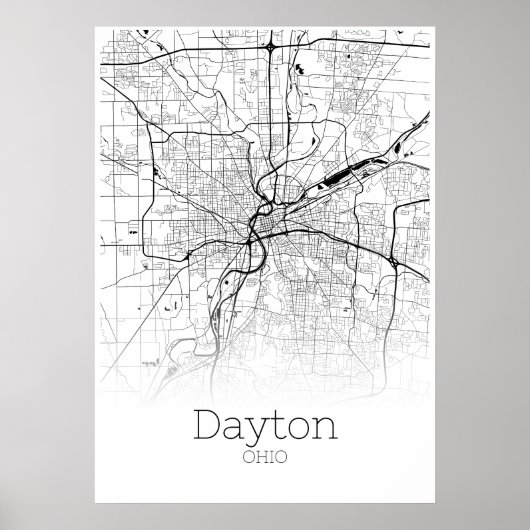 Dayton Map - Ohio - City Map Poster ポスター (正面)