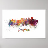 Dayton skyline in watercolor ポスター (正面)