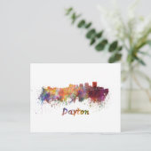 Dayton skyline in watercolor ポストカード (スタンド正面)