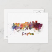 Dayton skyline in watercolor ポストカード (正面/裏面)