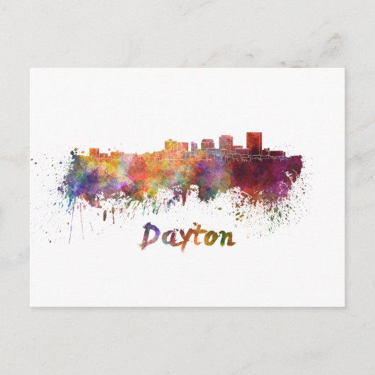Dayton skyline in watercolor ポストカード (正面)
