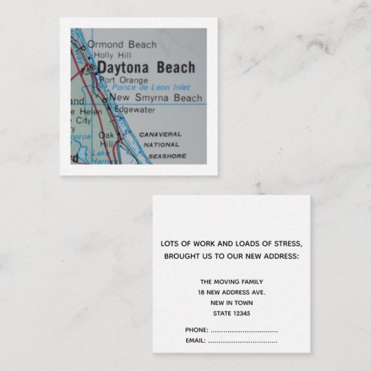 daytonaビーチ引っ越しました新しいアドレスカード エンクロージャーカード (正面/裏面)