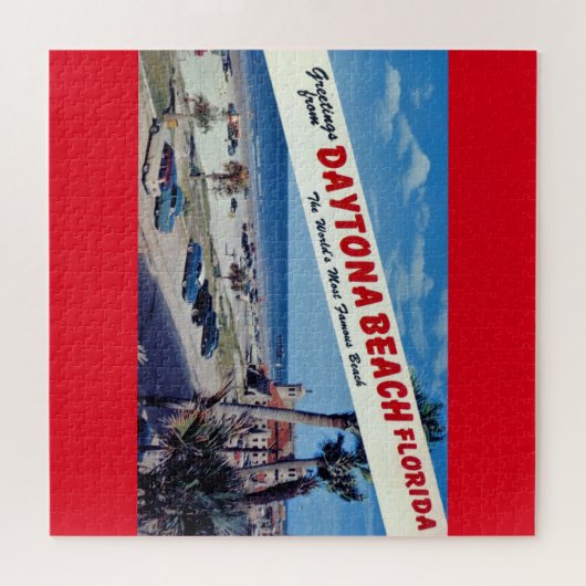 Daytonaビーチ、フロリダ州ヴィンテージポストからの挨拶 ジグソーパズル (横)