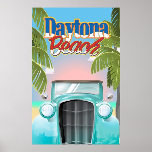 Daytonaビーチ，フロリダUSAヴィンテージ旅行ポスター ポスター (正面)