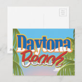 Daytonaビーチ，フロリダUSAヴィンテージ旅行ポスター ポストカード (正面/裏面)