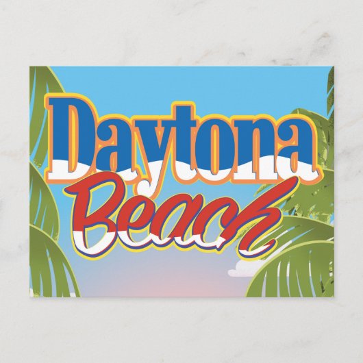 Daytonaビーチ，フロリダUSAヴィンテージ旅行ポスター ポストカード (正面)