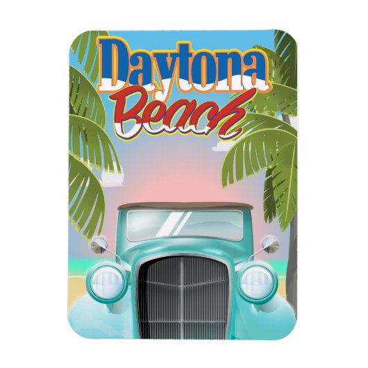Daytonaビーチ，フロリダUSAヴィンテージ旅行ポスター マグネット (縦)