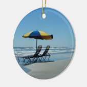 Daytona Beachのビーチチェア セラミックオーナメント (左)