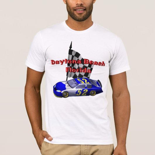 Daytona Beachの高速自動車道路のレーサーメンズTシャツ Tシャツ (正面)