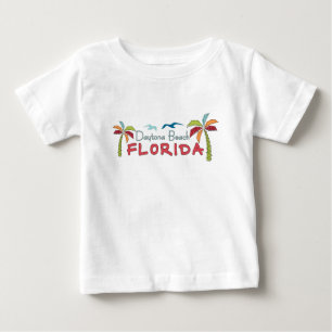 Daytona Beachフロリダのアートなやし ベビーTシャツ