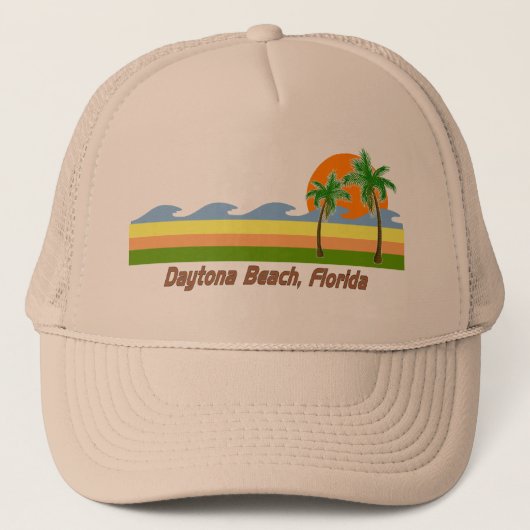Daytona BeachフロリダのレトロのTシャツ キャップ (正面)