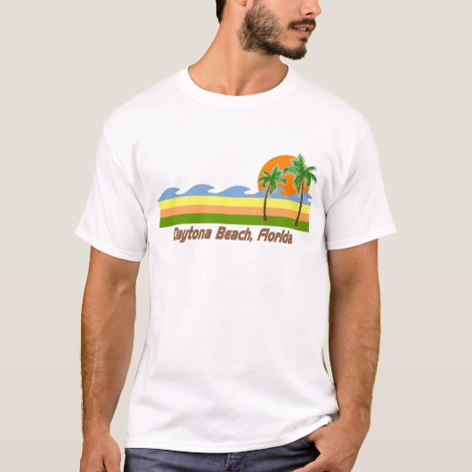 Daytona BeachフロリダのレトロのTシャツ Tシャツ (正面)