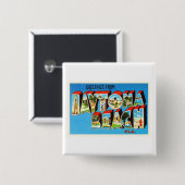 Daytona BeachフロリダFLのヴィンテージ旅行記念品 缶バッジ (正面&裏面)