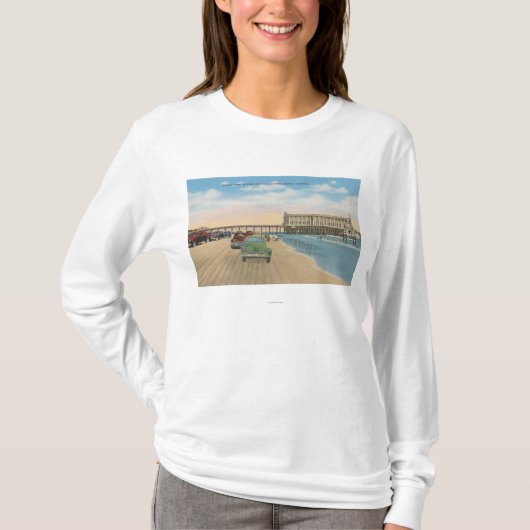 Daytona Beach、FL -桟橋のカジノのビーチの眺め Tシャツ (正面)