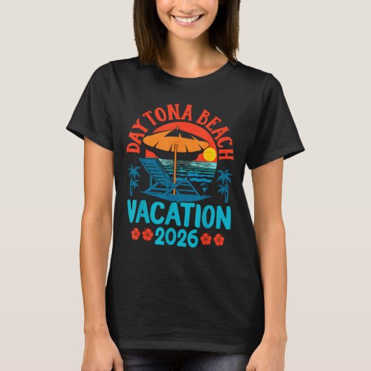 Daytona Beach Florida 2026 Family Vacation Summer  Tシャツ (正面)