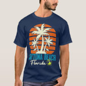 Daytona Beach Florida Palm Trees Orange Sunset Tシャツ (正面)