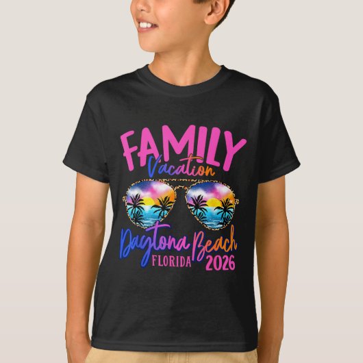 Daytona Beach Florida Vacation 2026 Matching Famil Tシャツ (正面)