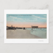 Daytona, FL – 車とビーチの表示 ポストカード (正面)