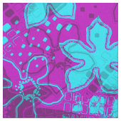 Daytripのレトロのサイケデリックな花柄 ファブリック (クローズアップ)