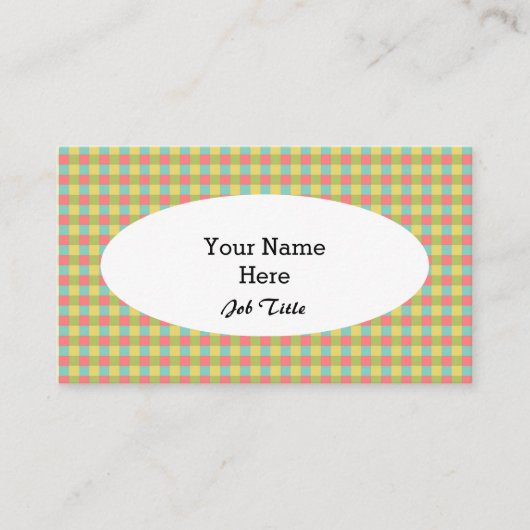 Dazle Check名刺の楕円形の白 名刺 (正面)