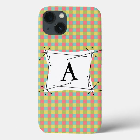 Dazzleチェック'モノグラム' iPadケース垂直 Case-Mate iPhoneケース (裏面)