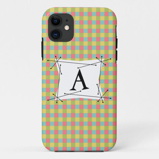 Dazzleチェック'モノグラム' iPhoneケース垂直 Case-Mate iPhoneケース (裏面)