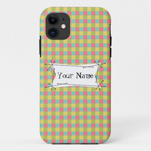 Dazzleチェック'名前' iPhoneケース垂直 Case-Mate iPhoneケース (裏面)