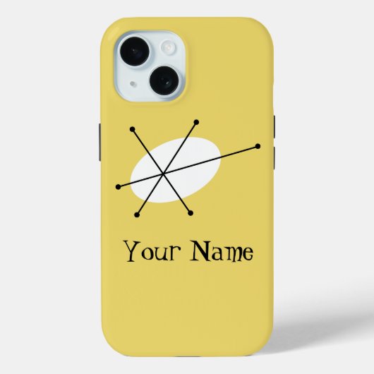 Dazzle黄色'名前' iPhoneケース垂直 Case-Mate iPhoneケース (裏面)