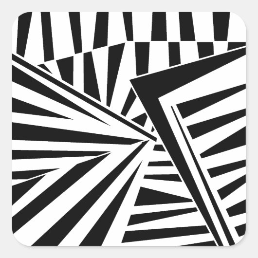 dazzle camouflage(black) スクエアシール (正面)