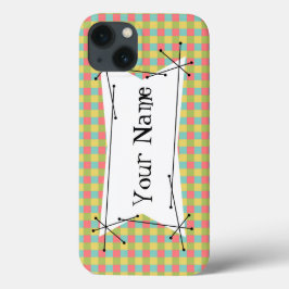 Dazzle Check 'Name' iPadケース水平 iPhone 13ケース