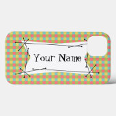 Dazzle Check 'Name' iPadケース水平 Case-Mate iPhoneケース (裏面 (横))
