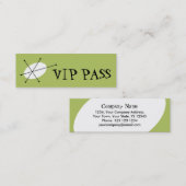 Dazzle Green 'VIP PASS'ビジネスカードスキニー スキニー名刺 (正面/裏面)