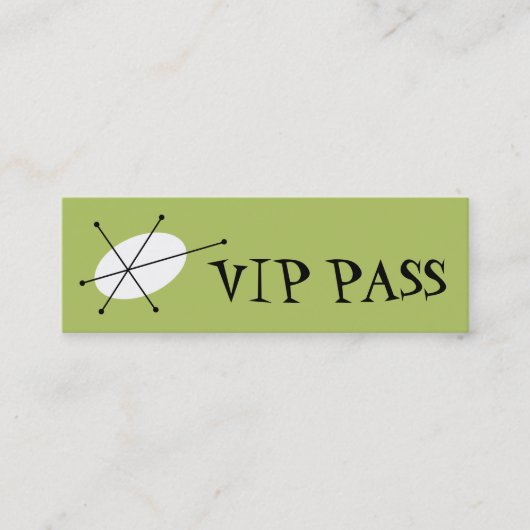 Dazzle Green 'VIP PASS'ビジネスカードスキニー スキニー名刺 (正面)