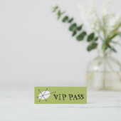 Dazzle Green 'VIP PASS'ビジネスカードスキニー スキニー名刺 (スタンド正面)