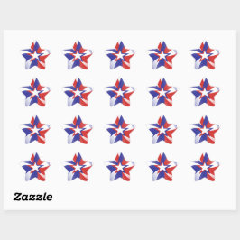 Dazzle Me愛国的な赤と青のステッカー 星シール