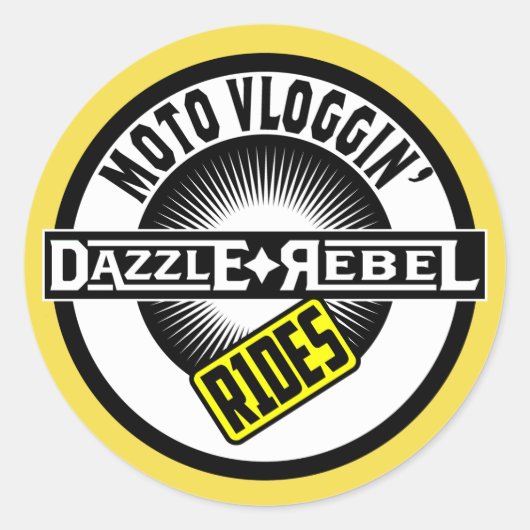 Dazzle Rebel Ridesステッカー ラウンドシール (正面)