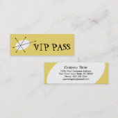 Dazzle Yellow 'VIP PASS'ビジネスカードスキニー スキニー名刺 (正面/裏面)