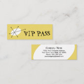 Dazzle Yellow 'VIP PASS'ビジネスカードスキニー スキニー名刺 (正面/裏面)