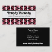 Dazzlingレトロ名刺、ピンク 名刺 (正面/裏面)