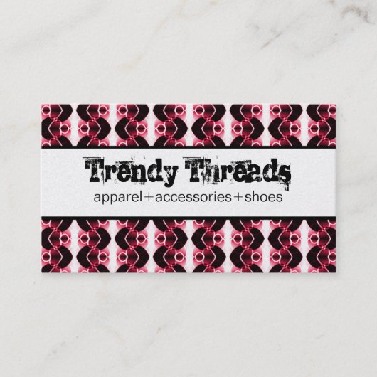 Dazzlingレトロ名刺、ピンク 名刺 (正面)