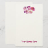 Dazzling Dahlias Personalized Stationery 便箋 (正面/裏面)