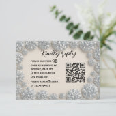 Dazzling Diamond QR Code Wedding RSVP Card (スタンド正面)