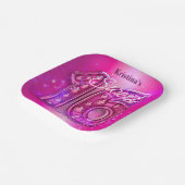 Dazzling Fuchsia Jeweled Sweet Sixteen Milestone ペーパープレート (傾斜あり)